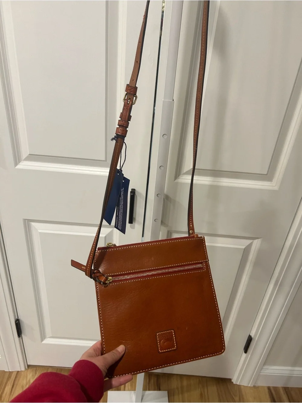Dooney & Bourke Cognac Brown Leather Crossbody Bag